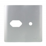 Placa p/ 1 Tomada + furo 4x4 - Novara Prata